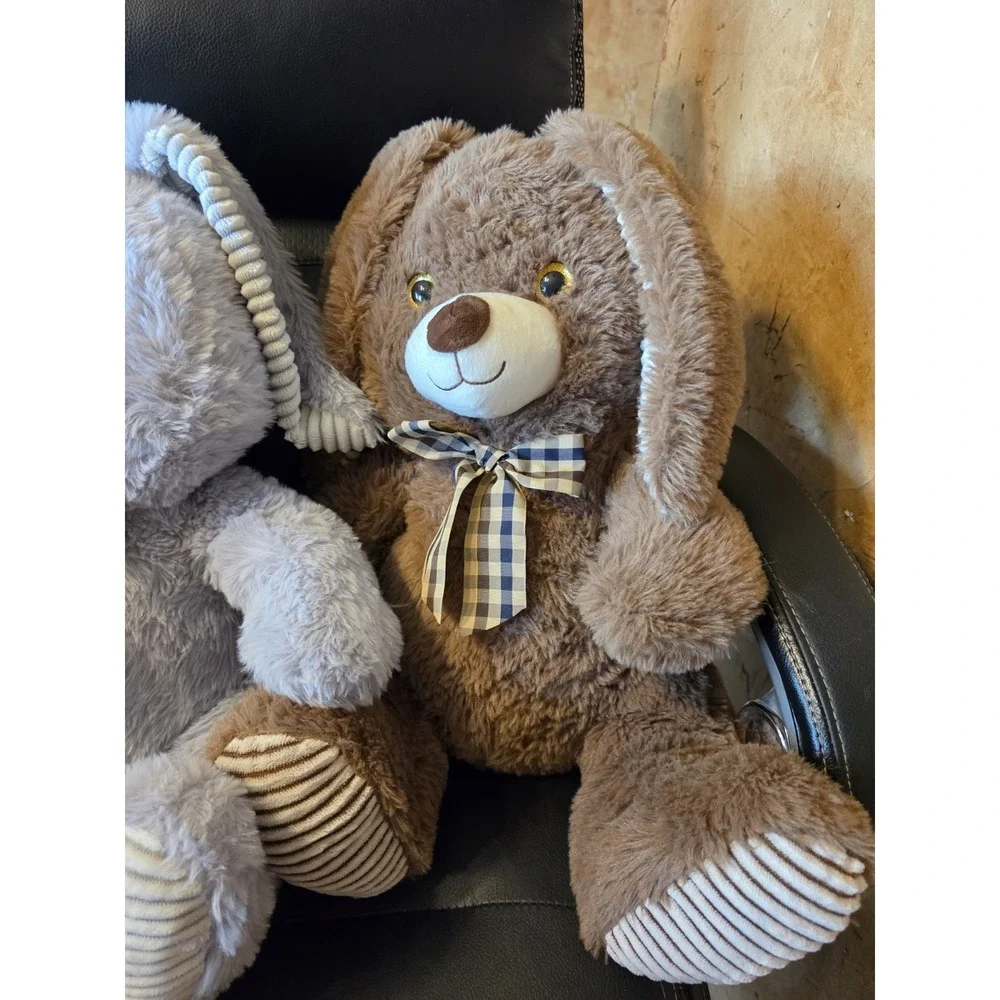 2-‎ Homerbest Easter Bunnies Rabbit Gray & Brown Plush Stuffed Animal 16